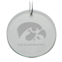 Iowa Hawkeyes Round Crystal Personalized Ornament