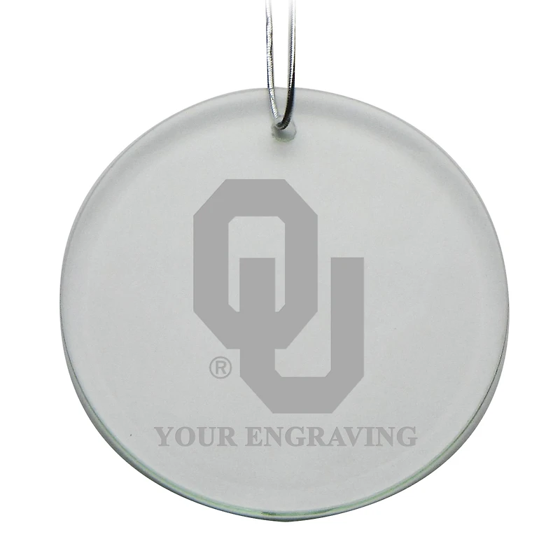 Oklahoma Sooners Round Crystal Personalized Ornament