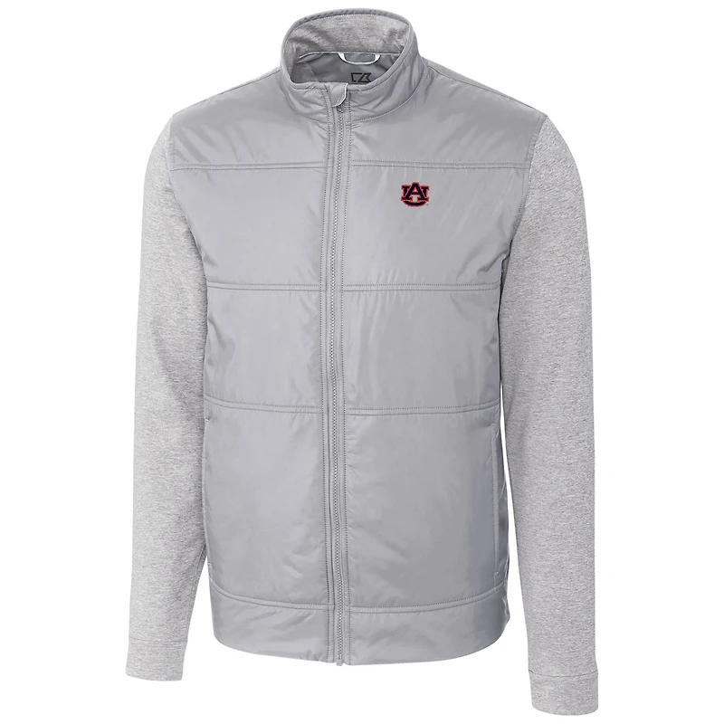 Men's Cutter & Buck Silver Auburn Tigers Stealth Full-Zip Jacket