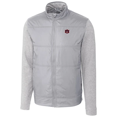 Men's Cutter & Buck Silver Auburn Tigers Stealth Full-Zip Jacket