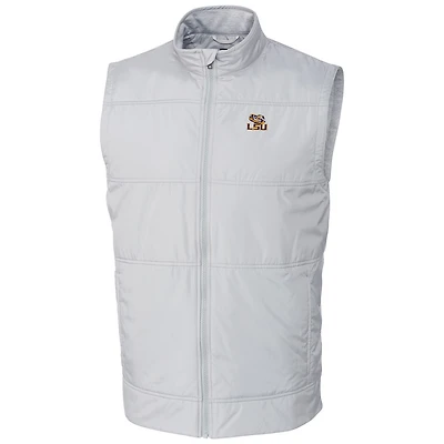 Men's Cutter & Buck  Silver LSU Tigers Stealth Full-Zip Vest