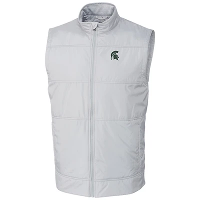 Men's Cutter & Buck  Silver Michigan State Spartans Stealth Full-Zip Vest