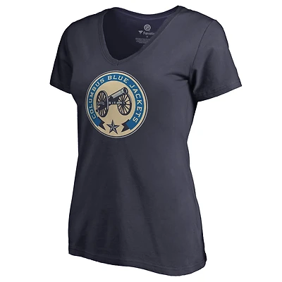 Women's Navy Columbus Blue Jackets Team Alternate V-Neck T-Shirt