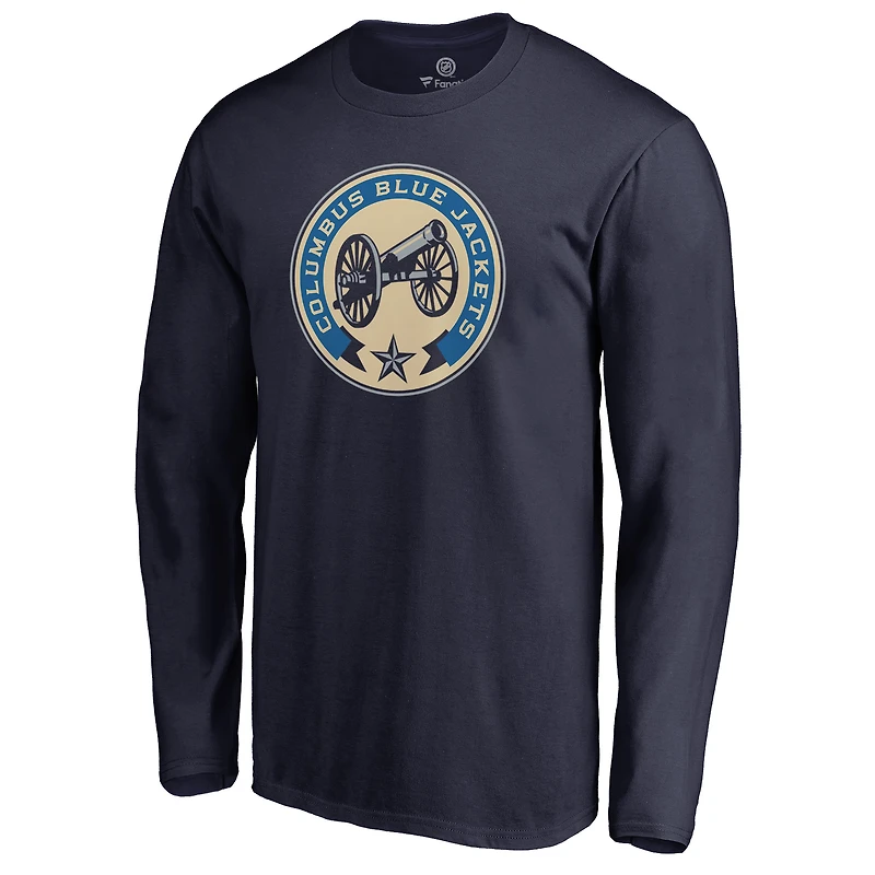 Men's Navy Columbus Blue Jackets Team Alternate Long Sleeve T-Shirt