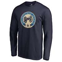 Men's Navy Columbus Blue Jackets Team Alternate Long Sleeve T-Shirt