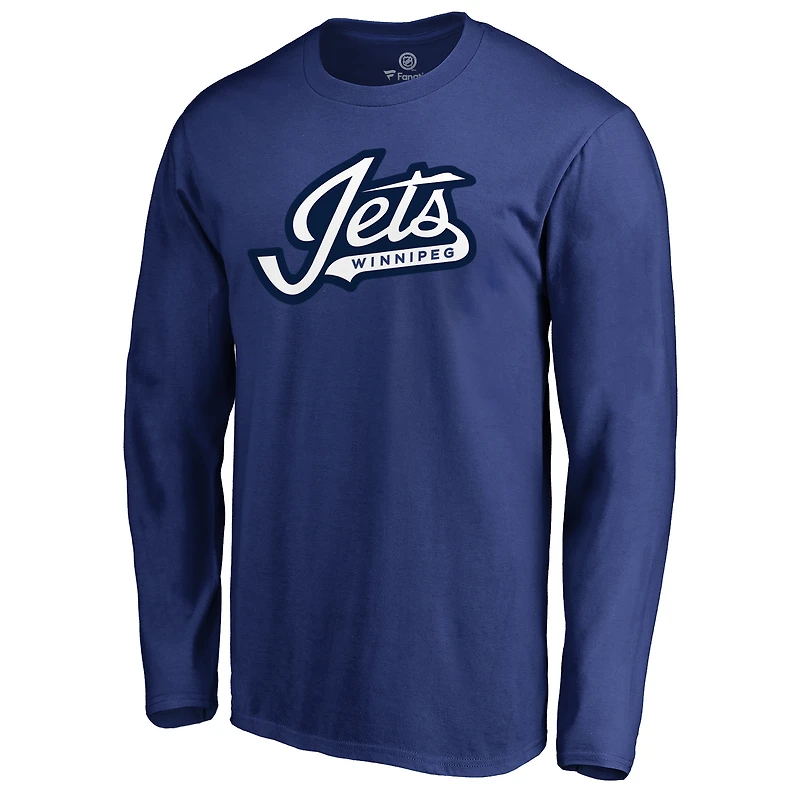 Men's Blue Winnipeg Jets Team Alternate Long Sleeve T-Shirt