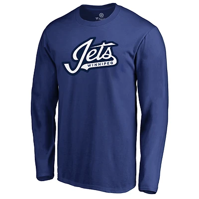 Men's Blue Winnipeg Jets Team Alternate Long Sleeve T-Shirt