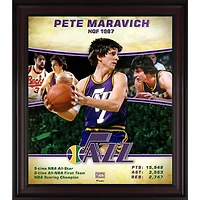 Pete Maravich Utah Jazz Framed 15" x 17" Hardwood Classics Player Collage