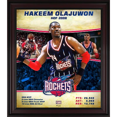 Hakeem Olajuwon Houston Rockets Framed 15" x 17" Hardwood Classics Player Collage