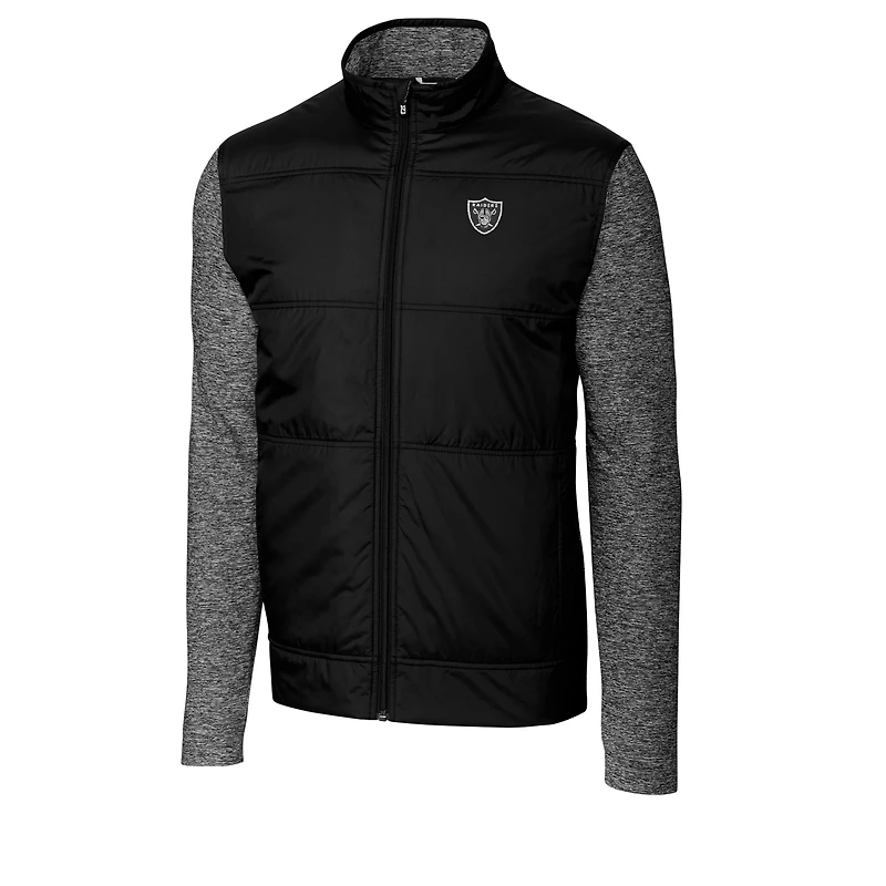 Men's Cutter & Buck Black/Charcoal Las Vegas Raiders Stealth Big & Tall Full-Zip Jacket