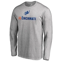 Men's Heather Gray FC Cincinnati Victory Arch Long Sleeve T-Shirt