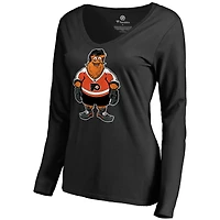 Women's Black Philadelphia Flyers Gritty Long Sleeve V-Neck T-Shirt