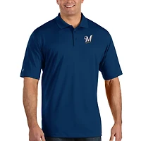 Men's Antigua Navy Milwaukee Brewers Pique Xtra Lite Big & Tall Polo
