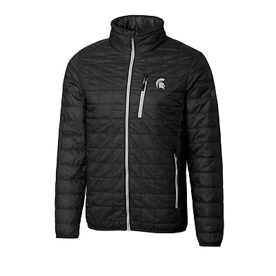 Men's Cutter & Buck Black Michigan State Spartans Big & Tall Rainier Full-Zip Jacket
