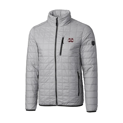 Men's Cutter & Buck Gray Mississippi State Bulldogs Big & Tall Rainier Full-Zip Jacket