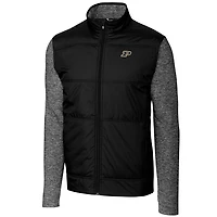 Men's Cutter & Buck Black Purdue Boilermakers Big & Tall Stealth Full-Zip Jacket