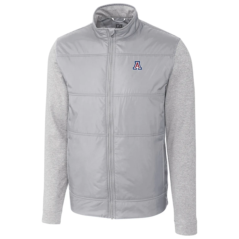 Men's Cutter & Buck Gray Arizona Wildcats Big & Tall Stealth Full-Zip Jacket