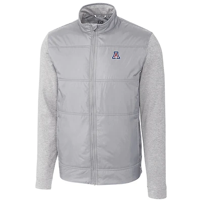Men's Cutter & Buck Gray Arizona Wildcats Big & Tall Stealth Full-Zip Jacket