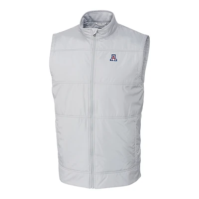 Men's Cutter & Buck Gray Arizona Wildcats Big & Tall Stealth DryTec Full-Zip Vest