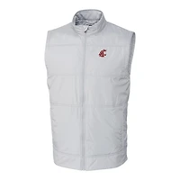 Men's Cutter & Buck Gray Washington State Cougars Big & Tall Stealth DryTec Full-Zip Vest