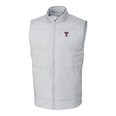 Men's Cutter & Buck Gray Texas Tech Red Raiders Big & Tall Stealth DryTec Full-Zip Vest