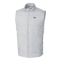 Men's Cutter & Buck Gray Virginia Tech Hokies Big & Tall Stealth DryTec Full-Zip Vest