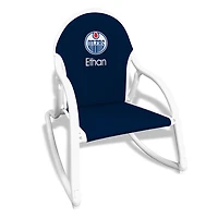 Navy Edmonton Oilers Children's Personalized Rocking Chair