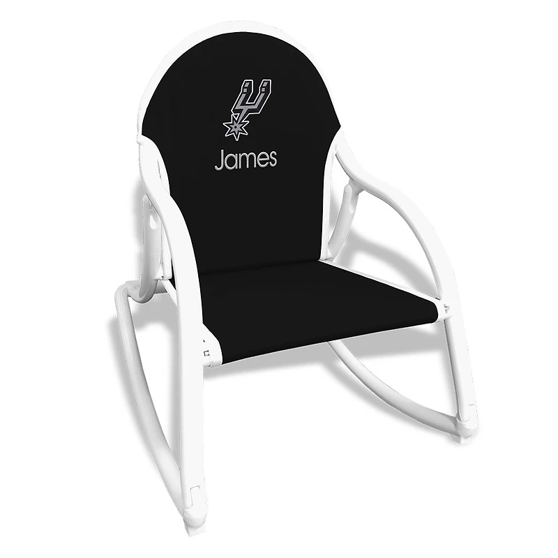 Black San Antonio Spurs Children's Personalized Rocking Chair