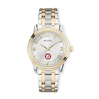 Bulova Silver/Gold Alabama Crimson Tide Classic Two-Tone Round Watch
