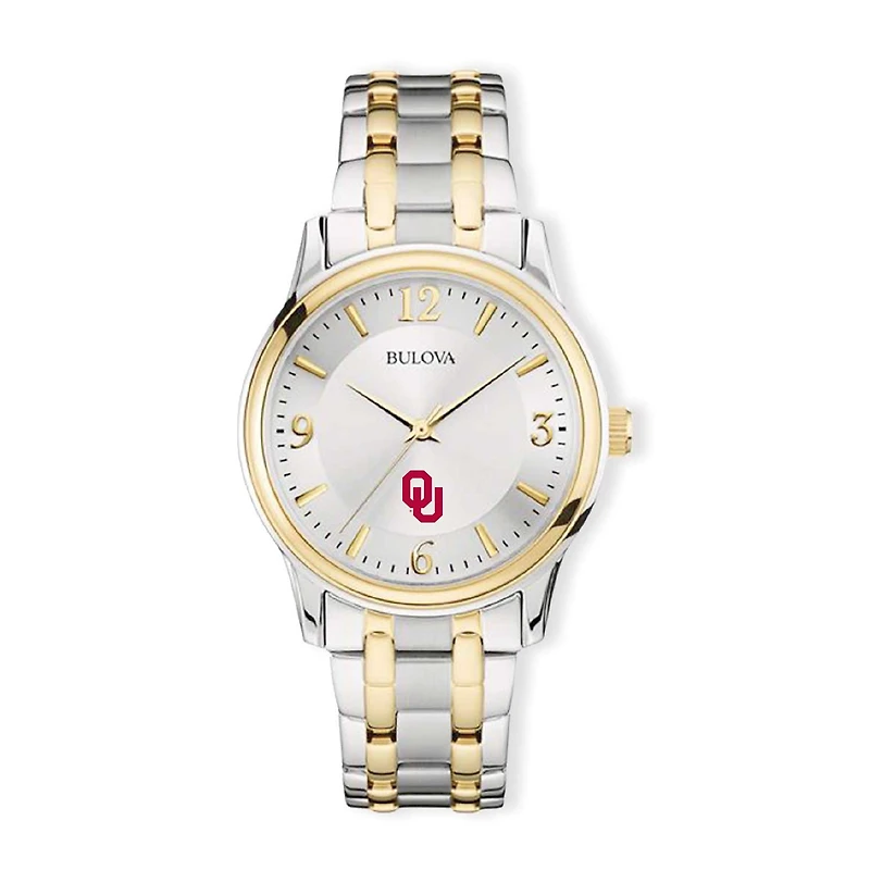 Bulova Silver/Gold Oklahoma Sooners Classic Two-Tone Round Watch