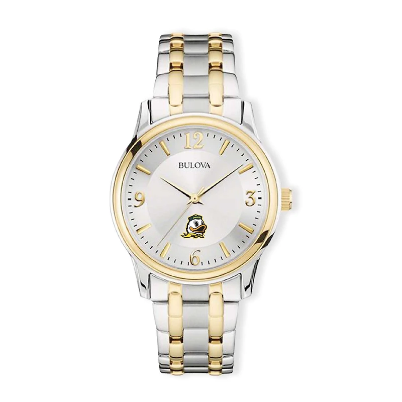 Bulova Silver/Gold Oregon Ducks Classic Two-Tone Round Watch