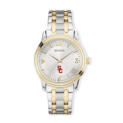 Bulova Silver/Gold USC Trojans Classic Two-Tone Round Watch