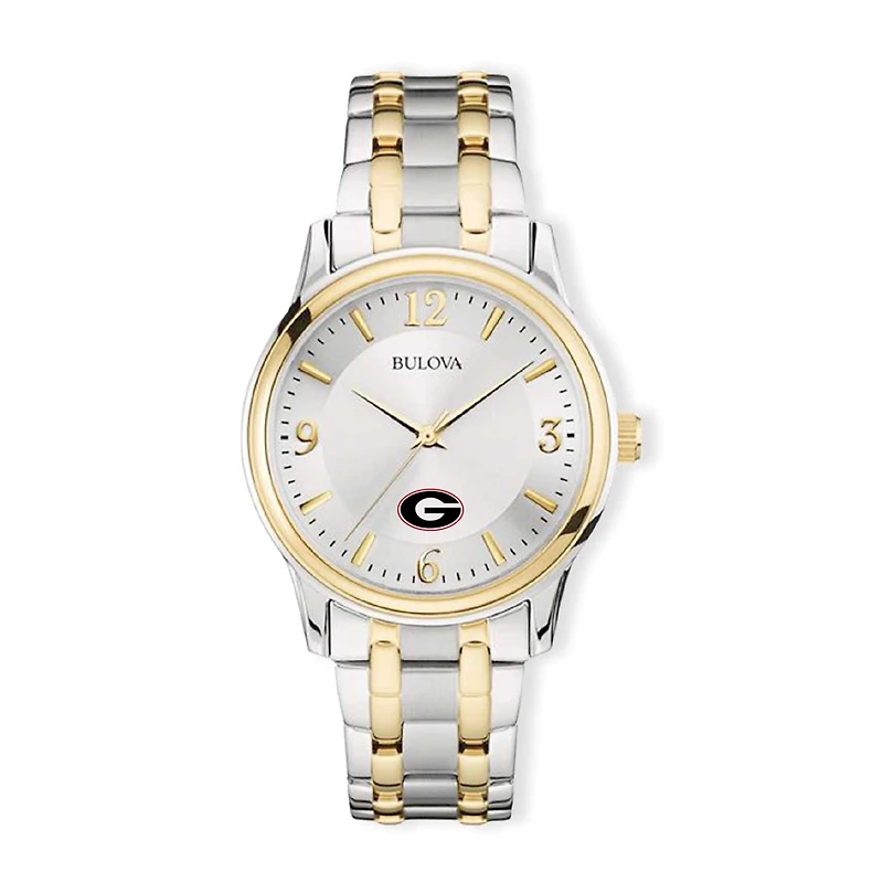 Bulova Silver/Gold Georgia Bulldogs Classic Two-Tone Round Watch