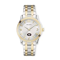 Bulova Silver/Gold Georgia Bulldogs Classic Two-Tone Round Watch