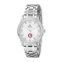 Men's Bulova Silver Alabama Crimson Tide Stainless Steel Quartz Watch