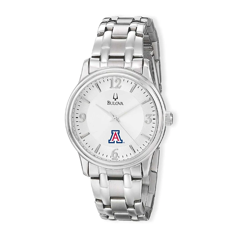 Men's Bulova Silver Arizona Wildcats Stainless Steel Quartz Watch