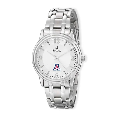 Men's Bulova Silver Arizona Wildcats Stainless Steel Quartz Watch