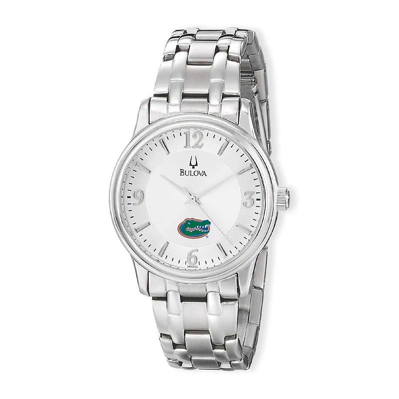 Men's Bulova Silver Florida Gators Stainless Steel Quartz Watch