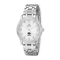 Men's Bulova Silver Iowa Hawkeyes Stainless Steel Quartz Watch