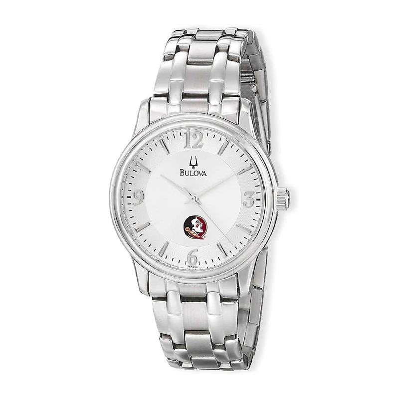 Men's Bulova Silver Florida State Seminoles Stainless Steel Quartz Watch