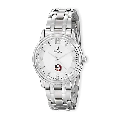 Men's Bulova Silver Florida State Seminoles Stainless Steel Quartz Watch