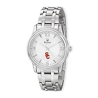Men's Bulova Silver USC Trojans Stainless Steel Quartz Watch