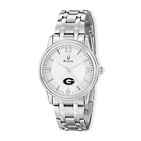 Men's Bulova Silver Georgia Bulldogs Stainless Steel Quartz Watch