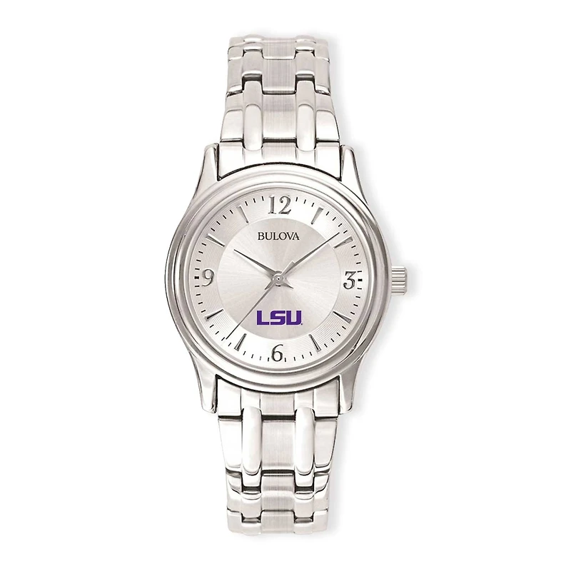 Women's Silver LSU Tigers Stainless Steel Quartz Watch