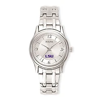 Women's Silver LSU Tigers Stainless Steel Quartz Watch