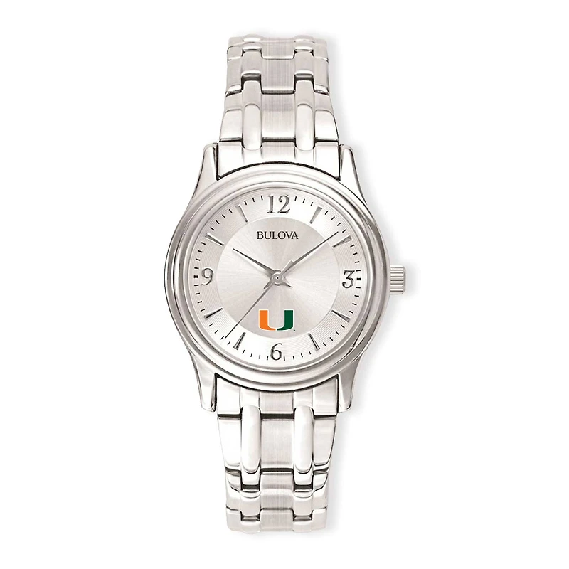 Women's Silver Miami Hurricanes Stainless Steel Quartz Watch