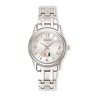 Women's Silver Miami Hurricanes Stainless Steel Quartz Watch