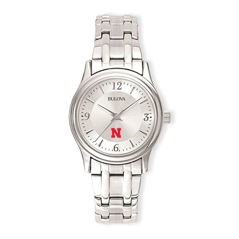 Women's Silver Nebraska Huskers Stainless Steel Quartz Watch