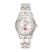 Women's Silver Nebraska Huskers Stainless Steel Quartz Watch
