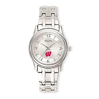 Women's Silver Wisconsin Badgers Stainless Steel Quartz Watch